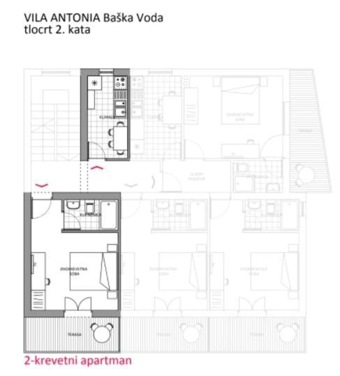 Villa Antonia Baška Voda Kültér fotó