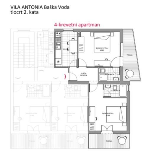 Villa Antonia Baška Voda Kültér fotó