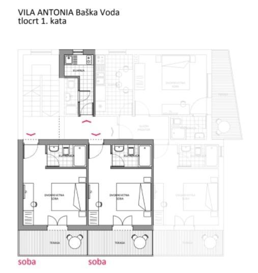 Villa Antonia Baška Voda Kültér fotó